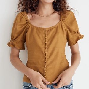 Madewell button-front smocked-back top